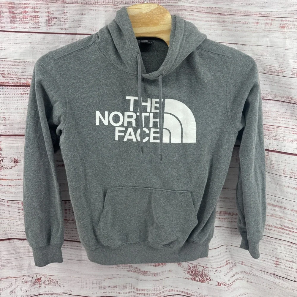 The North Face Pullover Hoodie‎ Mens Medium Half Dome Grey Sweater Casual